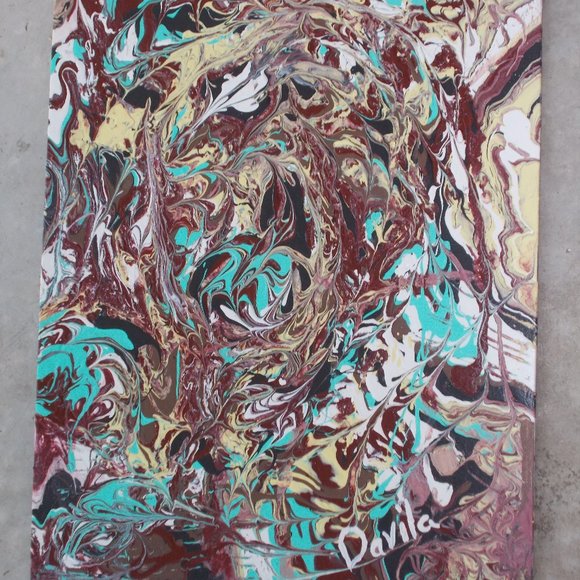 New, Original "Birds Nesting" acrylic abstract painting, 16"x20" - Picture 7 of 8